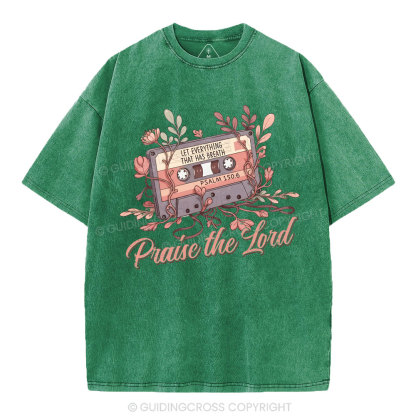 Praise The Lord Christian Washed T-Shirt