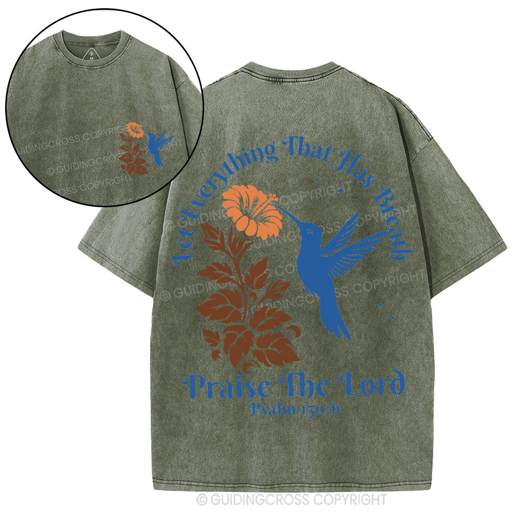 Praise The Lord Christian Washed T-Shirt
