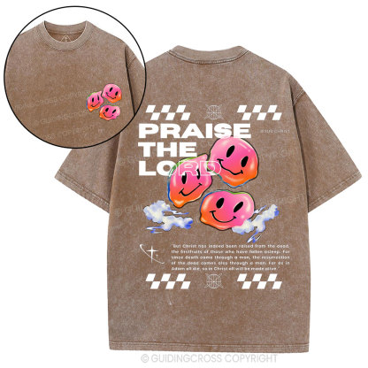 Praise Jesus  Christian Washed T-Shirt