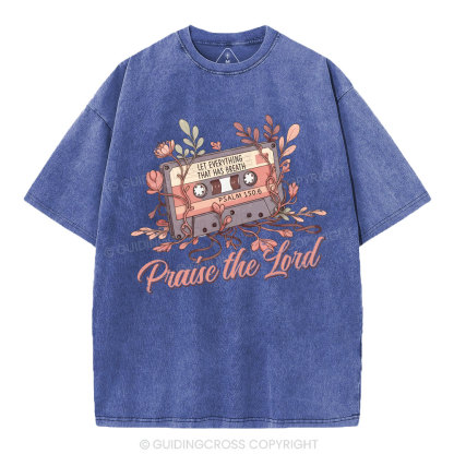 Praise The Lord Christian Washed T-Shirt