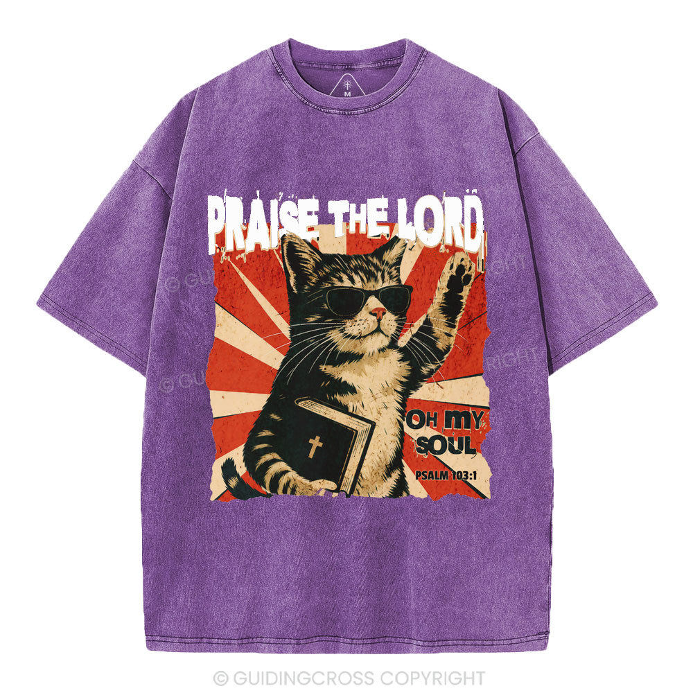 Praise The Lord Christian Washed T-Shirt