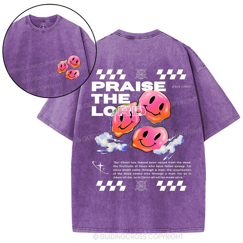 Praise Jesus  Christian Washed T-Shirt