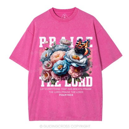 Praise The Lord Christian Washed T-Shirt