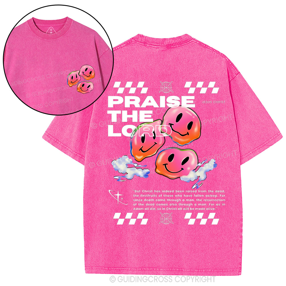 Praise Jesus  Christian Washed T-Shirt