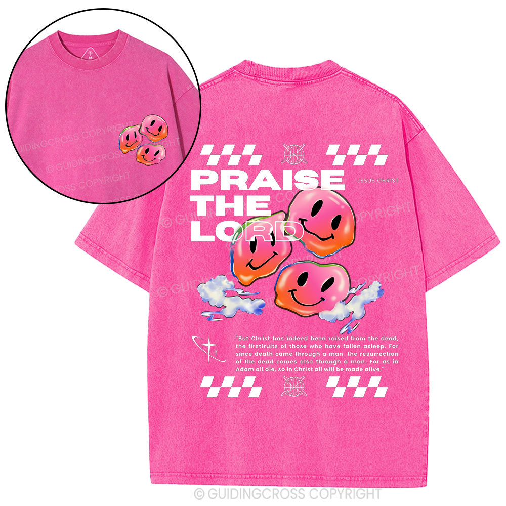 Praise Jesus  Christian Washed T-Shirt
