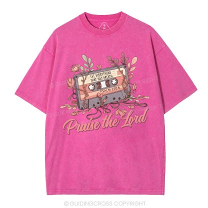 Praise The Lord Christian Washed T-Shirt