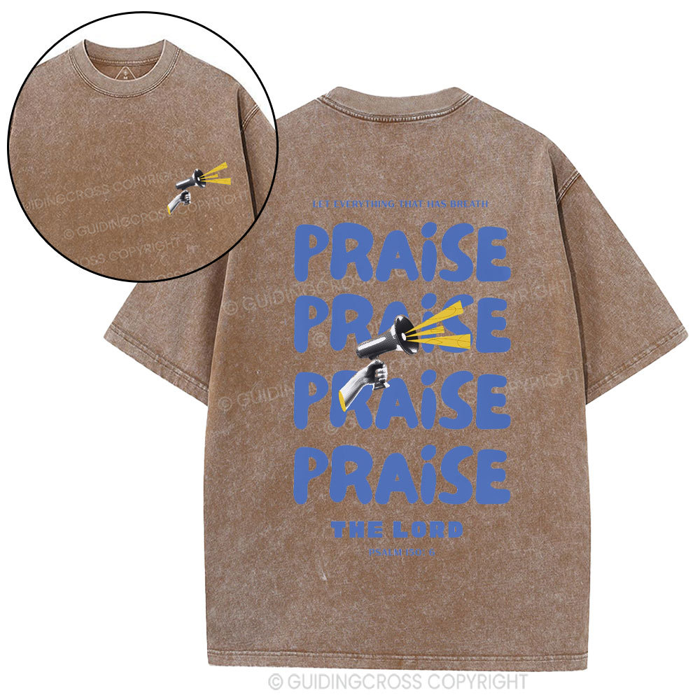 Praise The Lord Christian Washed T-Shirt