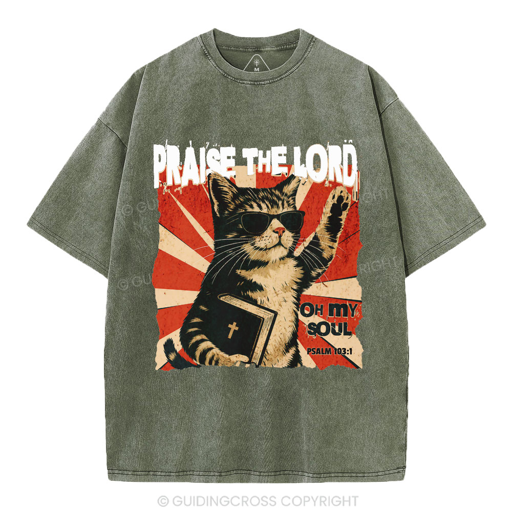 Praise The Lord Christian Washed T-Shirt