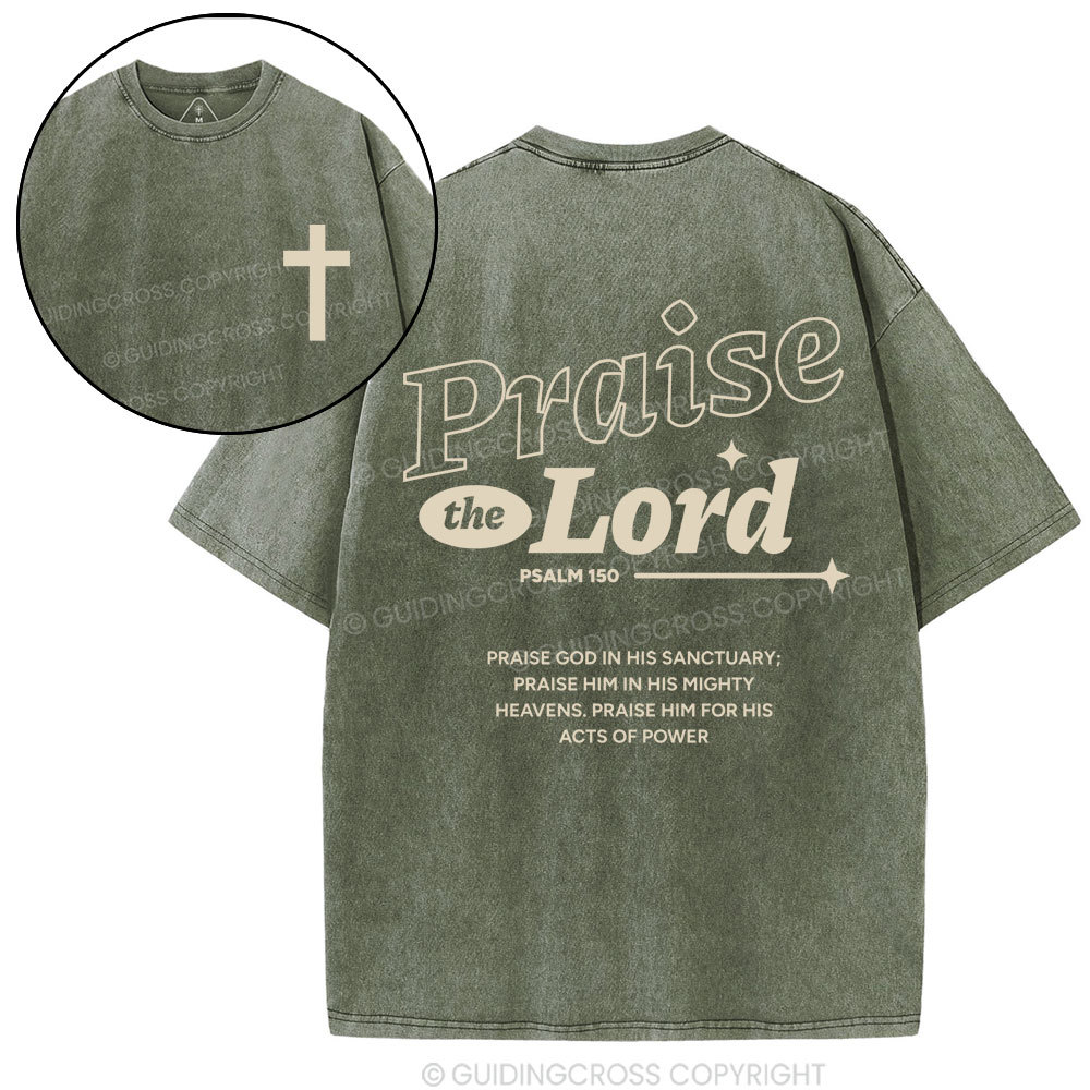 Praise The Lord Christian Washed T-Shirt