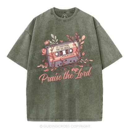 Praise The Lord Christian Washed T-Shirt
