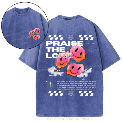 Praise Jesus  Christian Washed T-Shirt