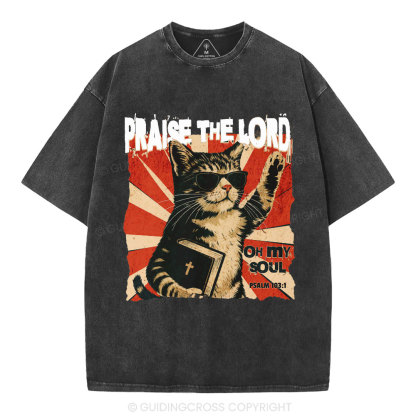 Praise The Lord Christian Washed T-Shirt