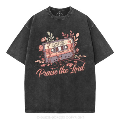 Praise The Lord Christian Washed T-Shirt