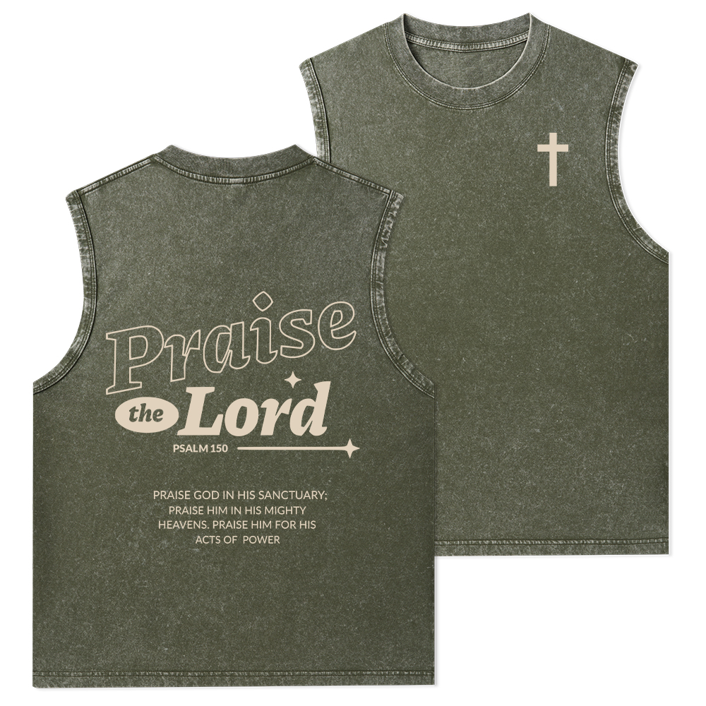 Praise The Lord Christian Washed Tank Top