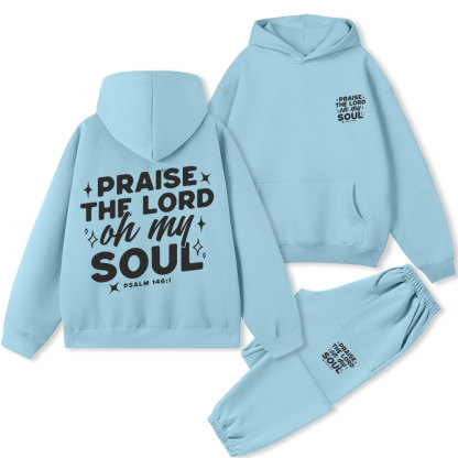 Praise The Lord Ho My Soul Christian Fleece Hoodie Set