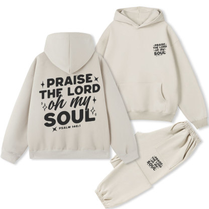Praise The Lord Ho My Soul Christian Fleece Hoodie Set