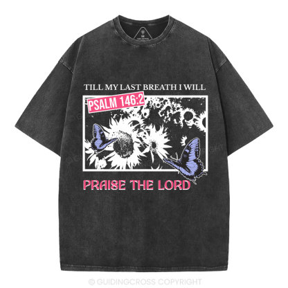 Praise The Lord Sunflower Christian Washed T-Shirt