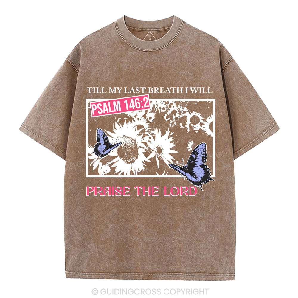Praise The Lord Sunflower Christian Washed T-Shirt