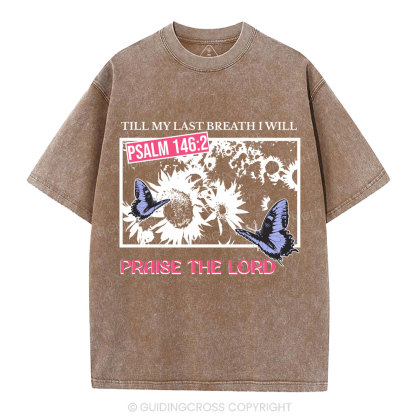 Praise The Lord Sunflower Christian Washed T-Shirt