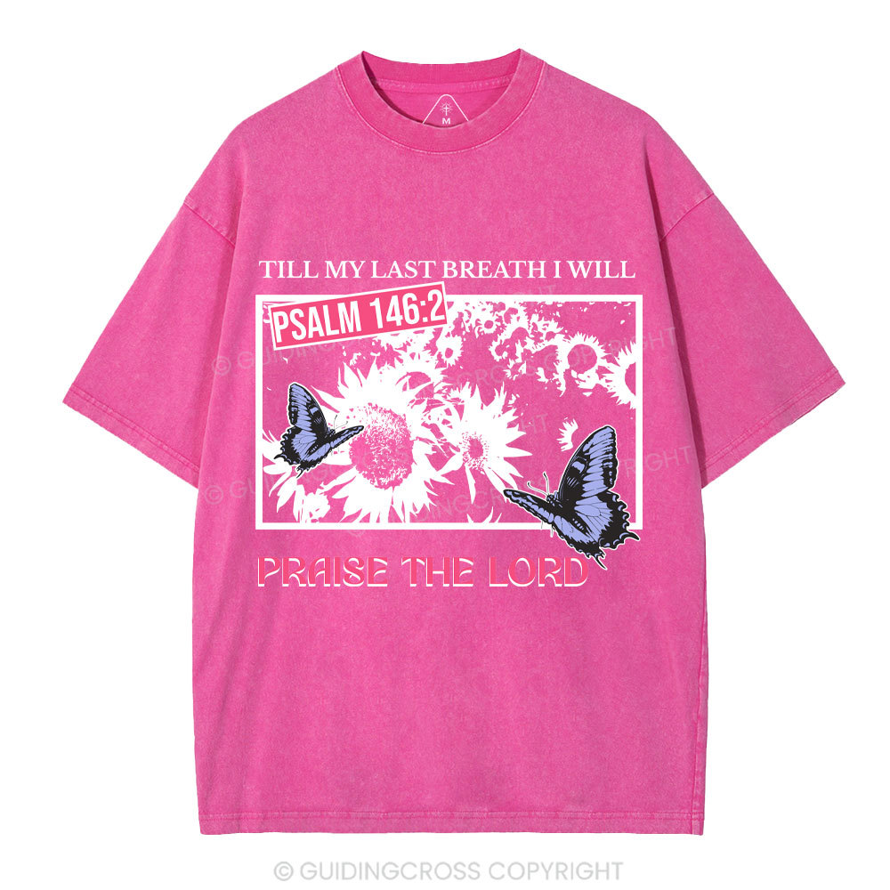 Praise The Lord Sunflower Christian Washed T-Shirt