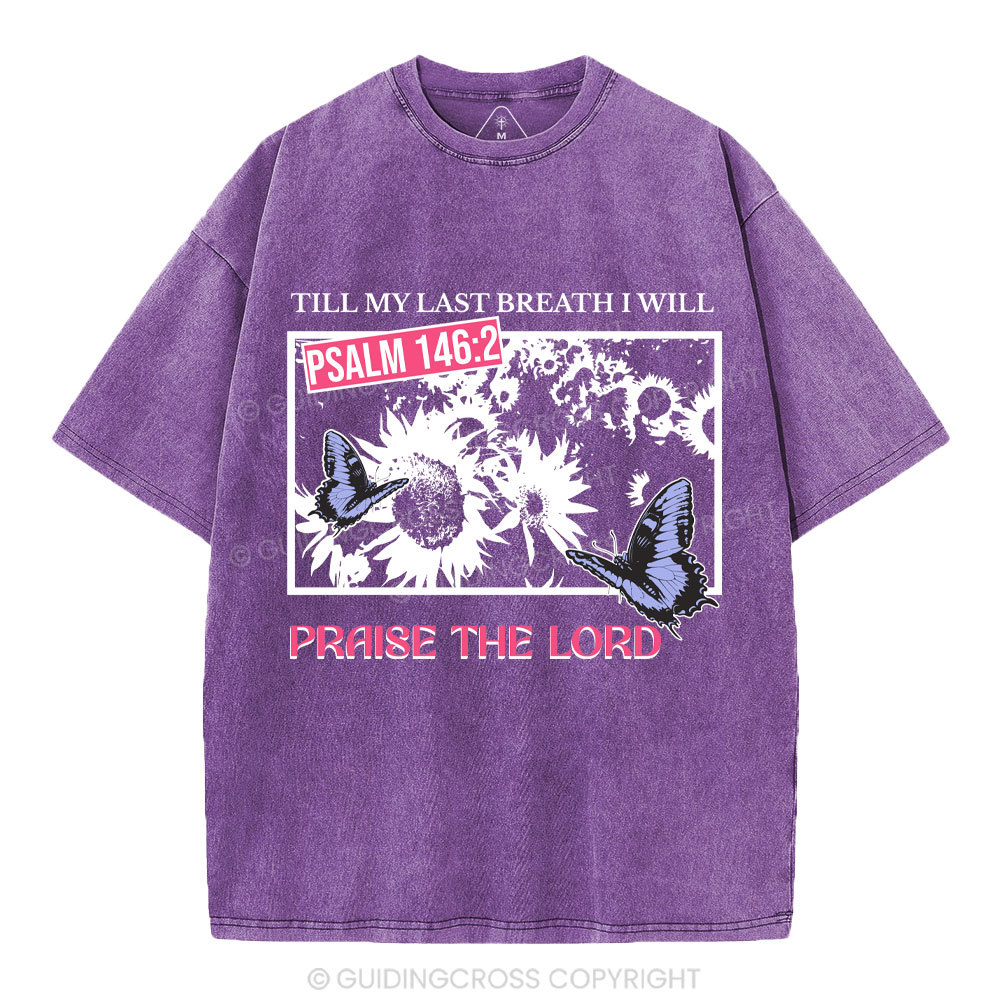 Praise The Lord Sunflower Christian Washed T-Shirt