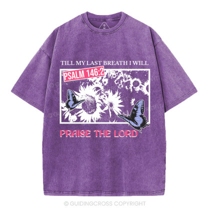 Praise The Lord Sunflower Christian Washed T-Shirt