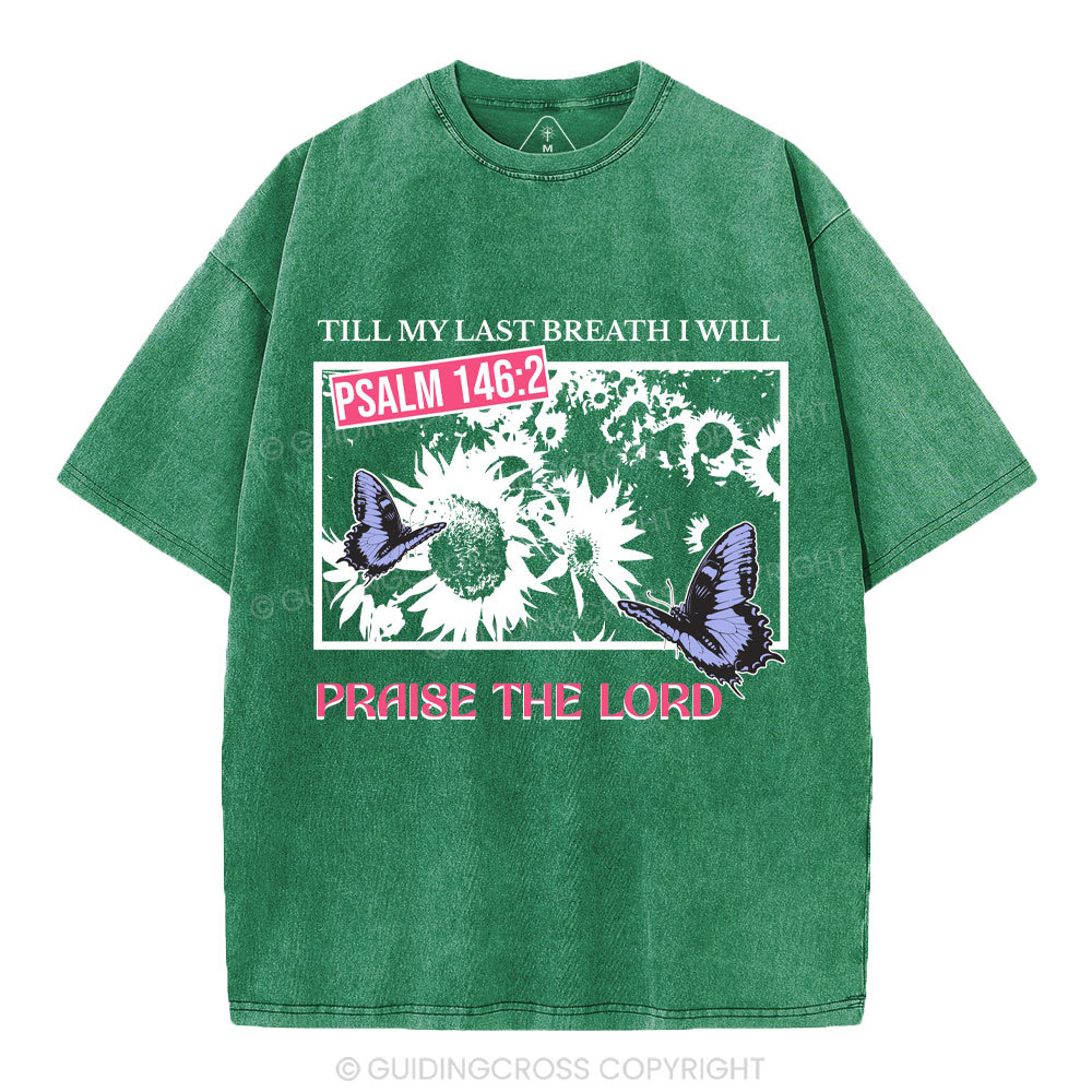 Praise The Lord Sunflower Christian Washed T-Shirt