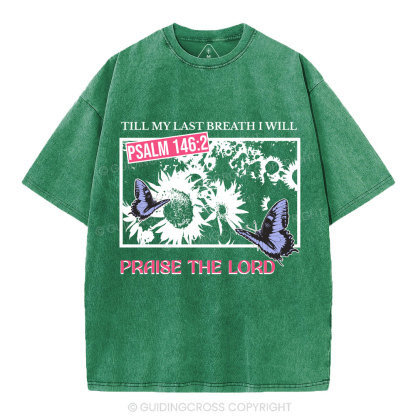 Praise The Lord Sunflower Christian Washed T-Shirt