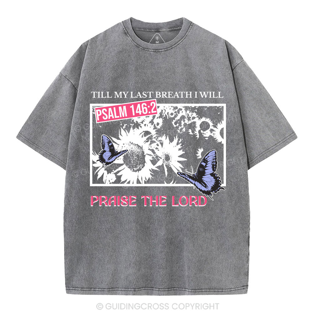 Praise The Lord Sunflower Christian Washed T-Shirt