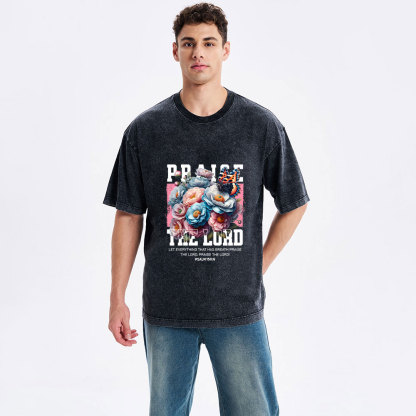 Praise The Lord Christian Washed T-Shirt
