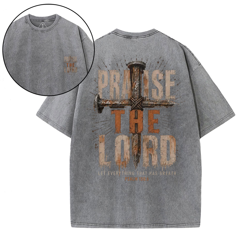 Praise The Lord Christian Washed T-Shirt