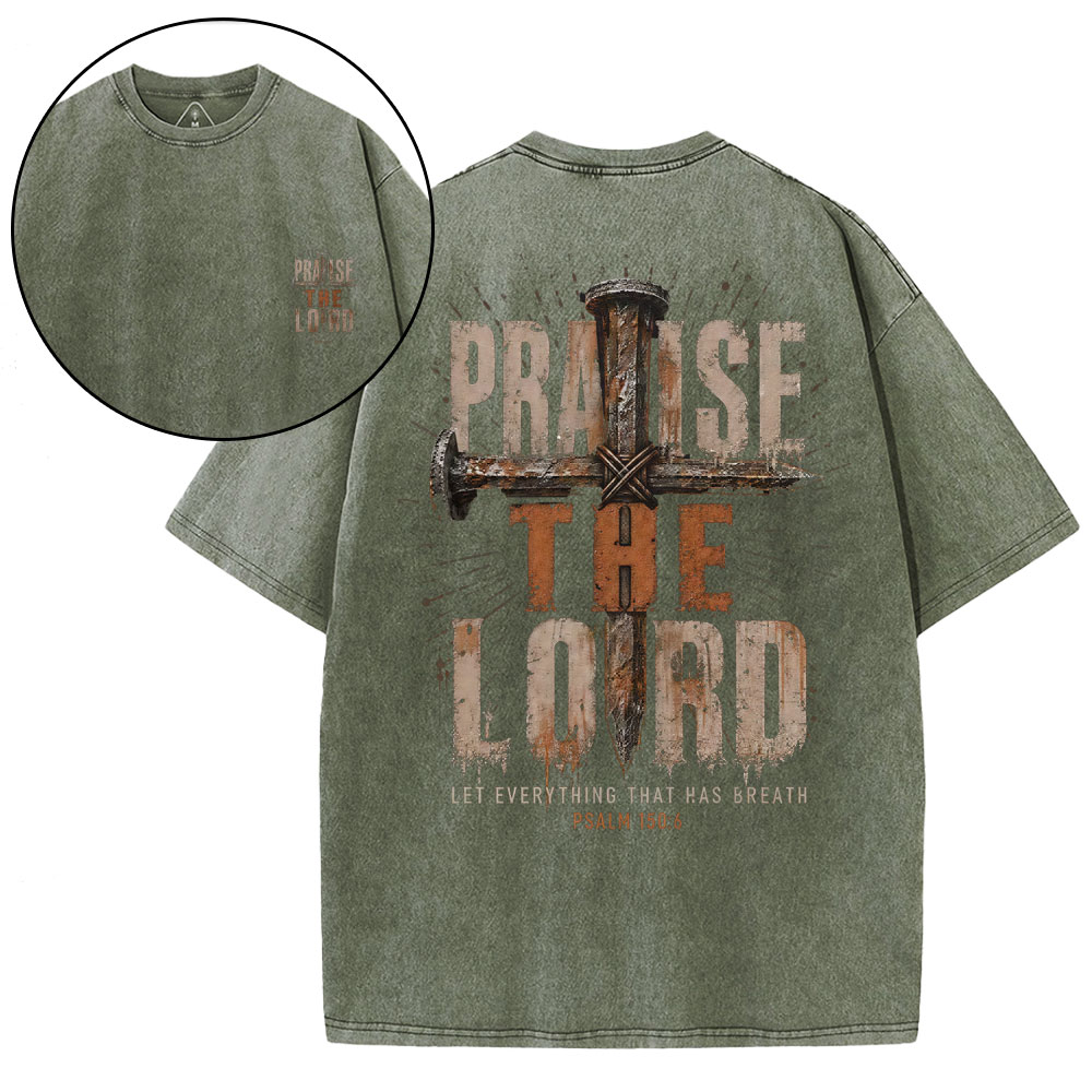 Praise The Lord Christian Washed T-Shirt
