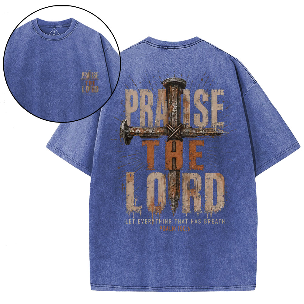 Praise The Lord Christian Washed T-Shirt