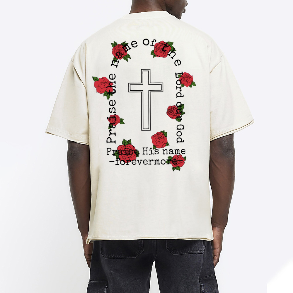 Praise The Name Of The Lord Our God Christian Washed T-Shirt
