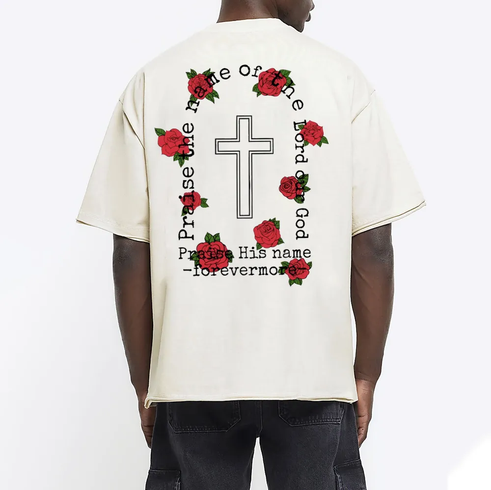 Praise The Name Of The Lord Our God Christian Washed T-Shirt