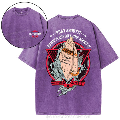 Pray About It Christian Washed T-Shirt