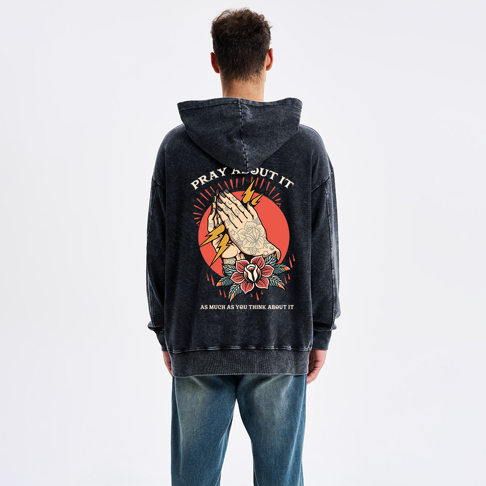 Pray About It Chrsitian Washed Hoodie