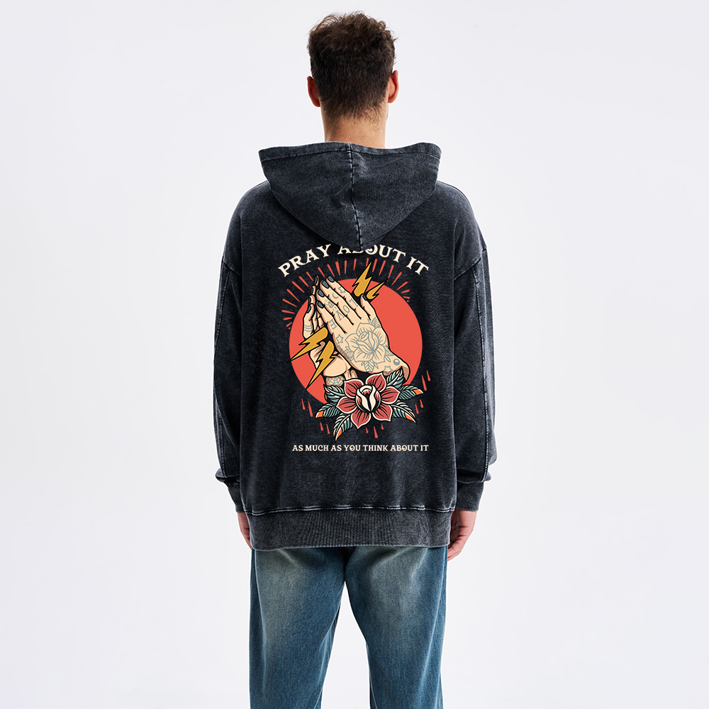 Pray About It Chrsitian Washed Hoodie