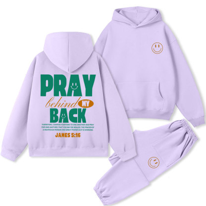 Pray Behind My Back Christian Premium Fleece Hoodie Set