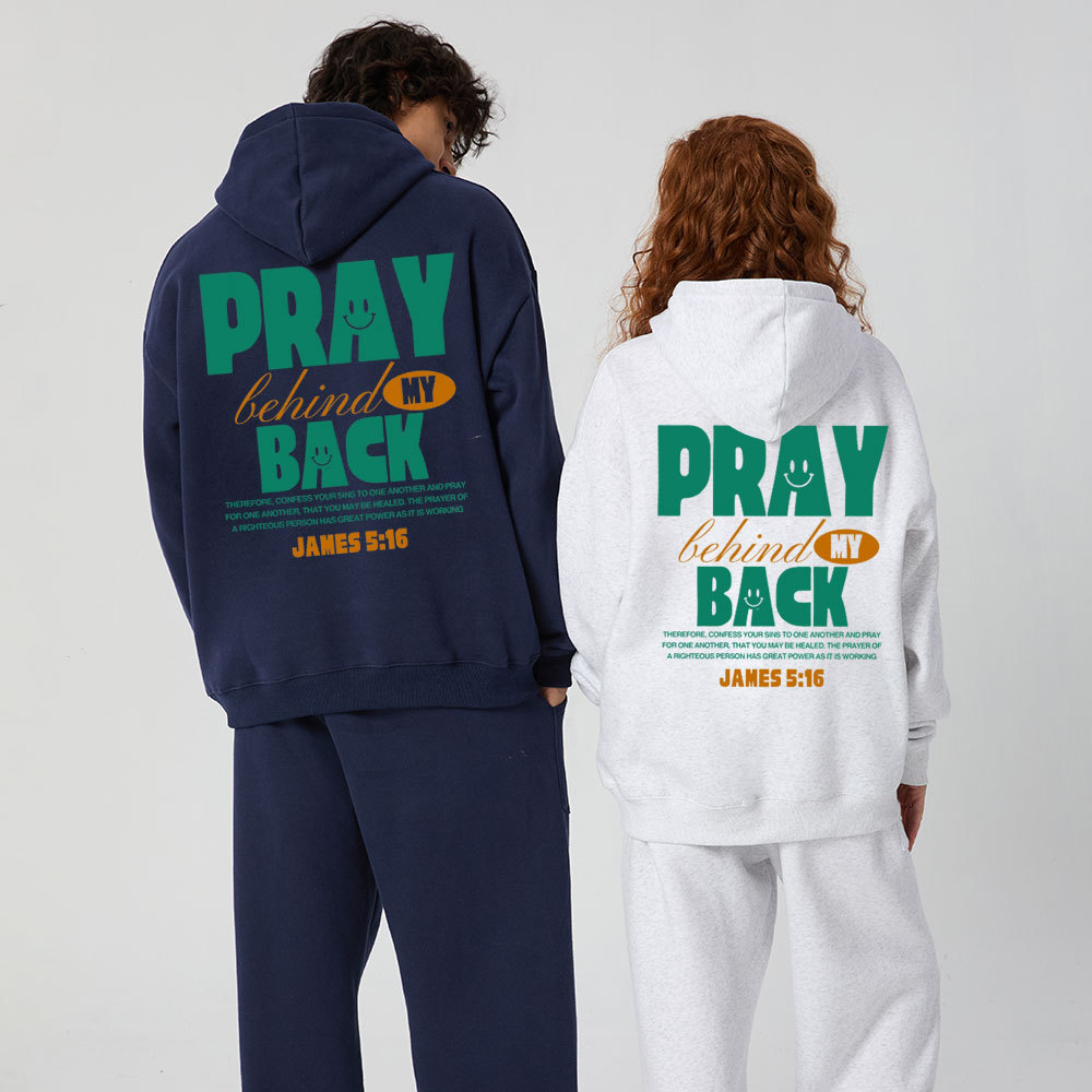 Pray Behind My Back Christian Premium Fleece Hoodie Set