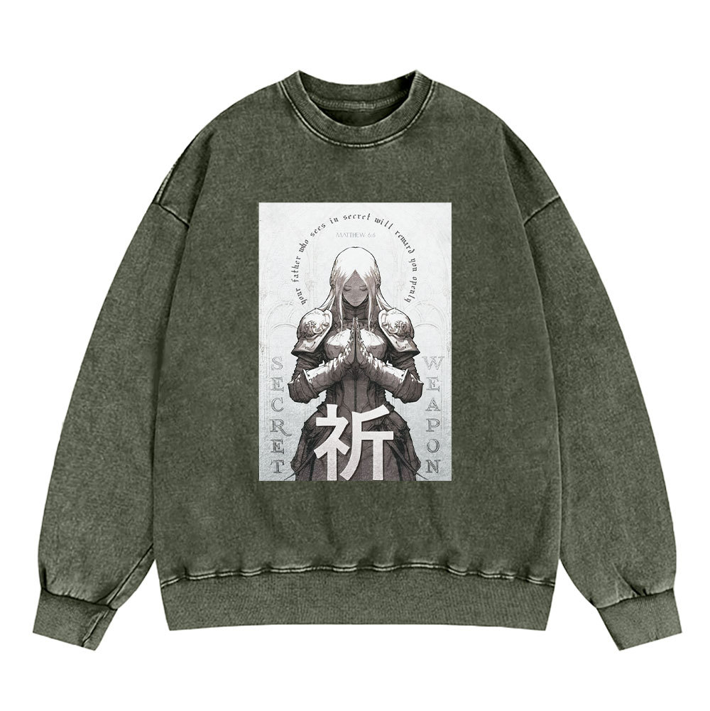 Pray Chirstian Washed Sweatshirt