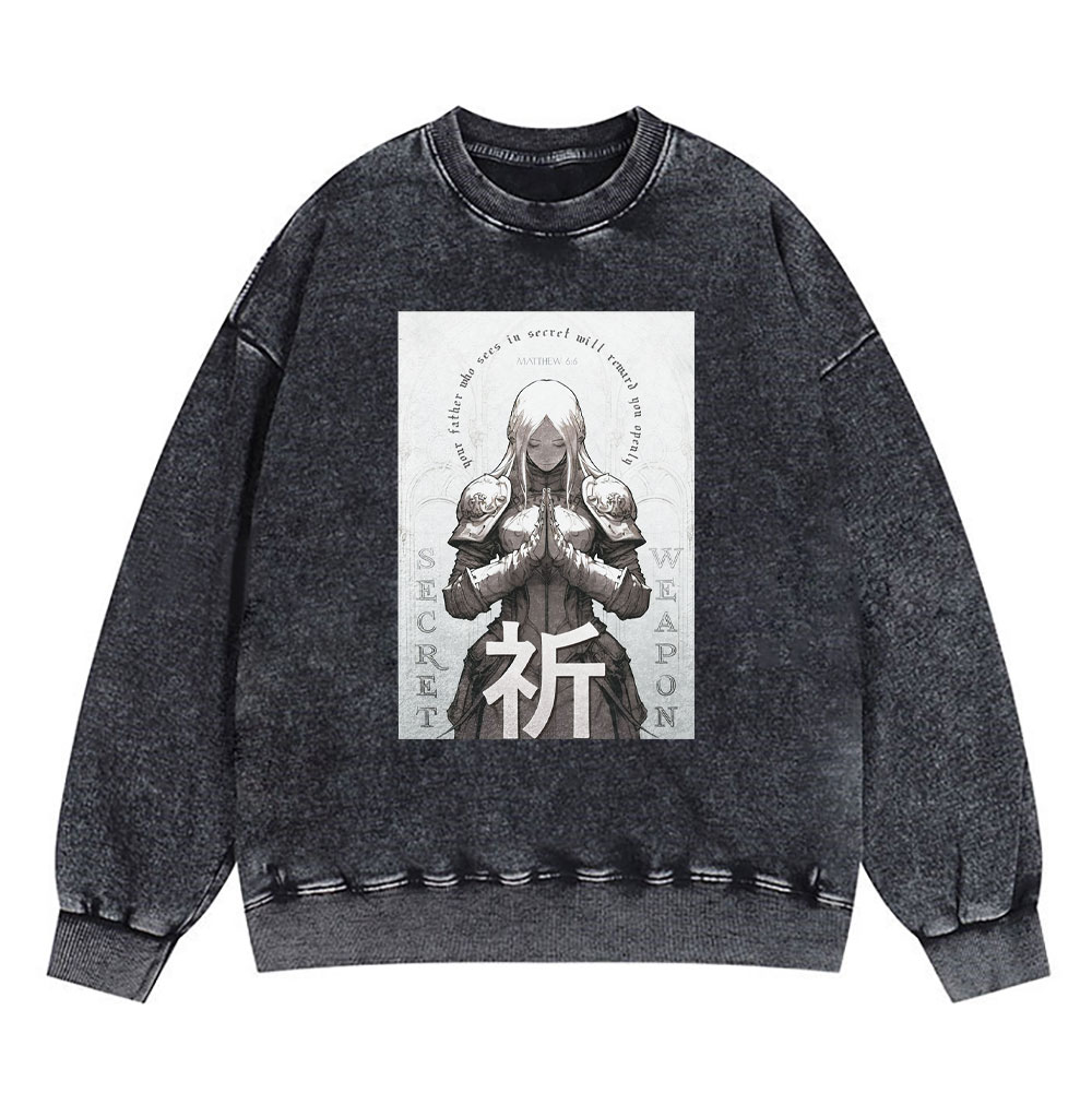 Pray Chirstian Washed Sweatshirt