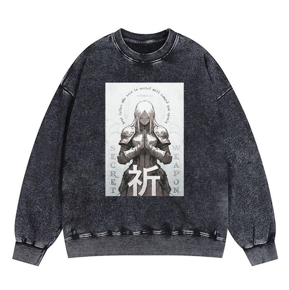 Pray Chirstian Washed Sweatshirt