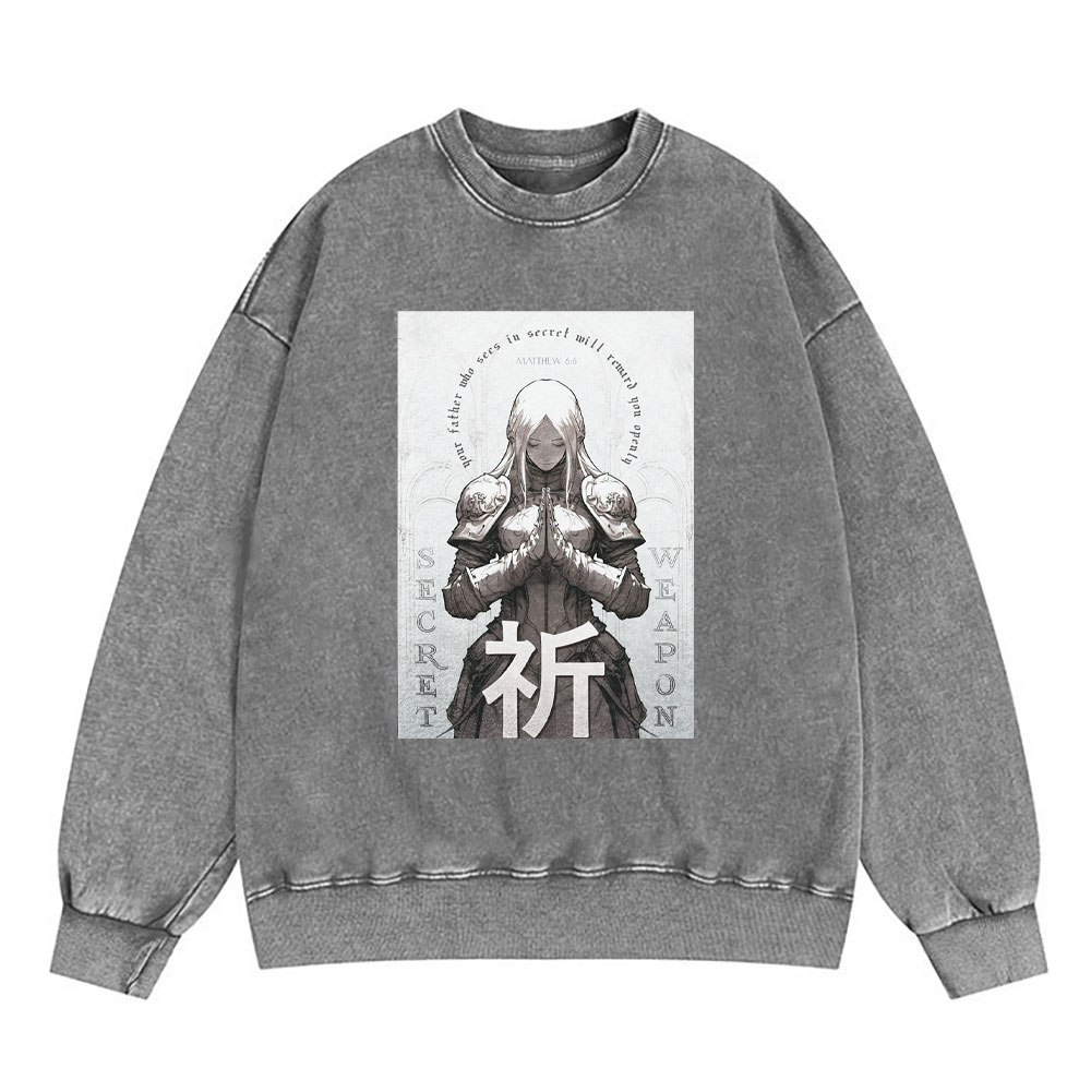 Pray Chirstian Washed Sweatshirt