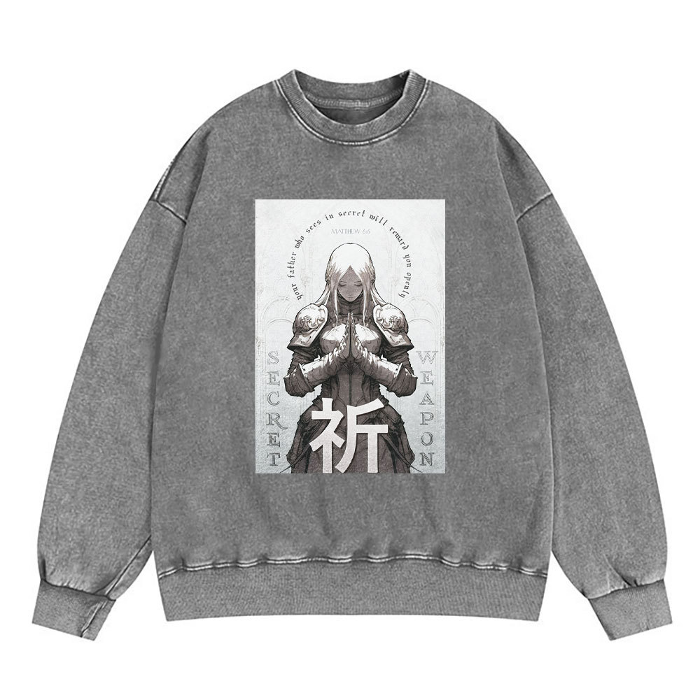 Pray Chirstian Washed Sweatshirt