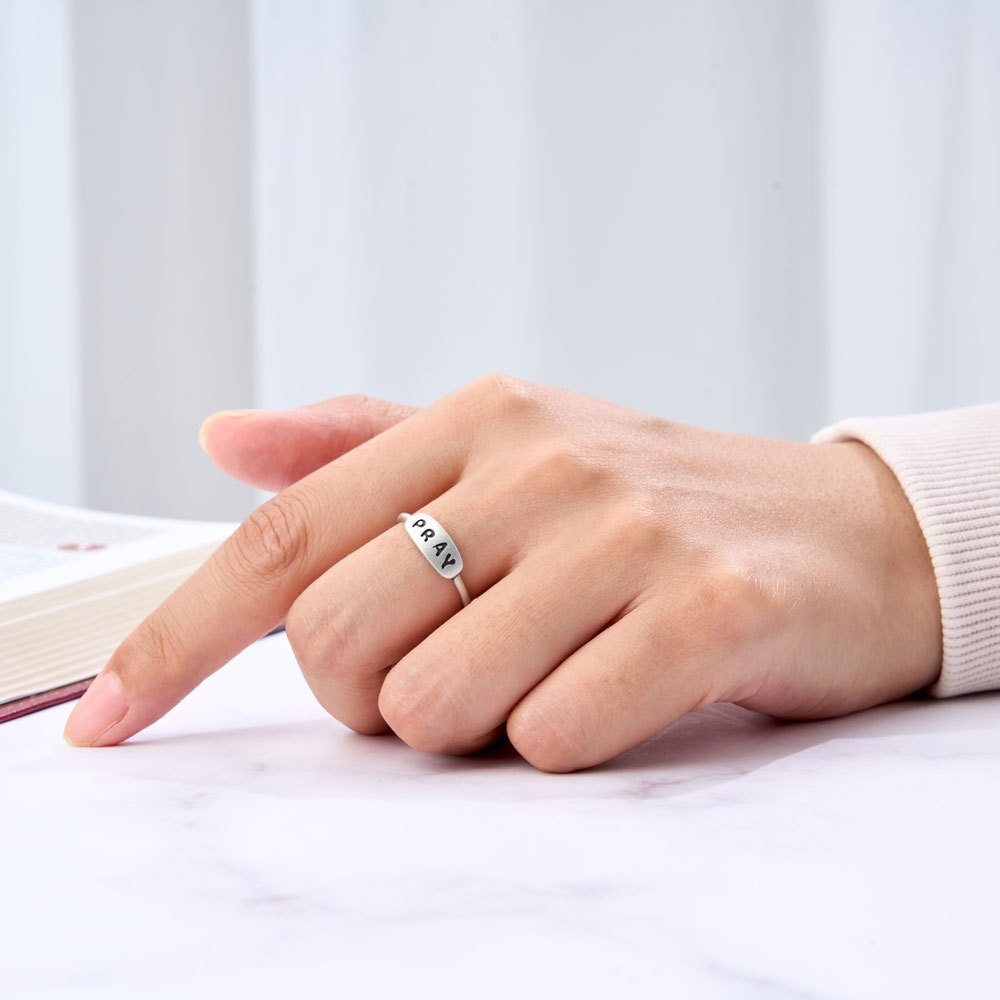 Pray Christian 925 Sterling Silver Ring