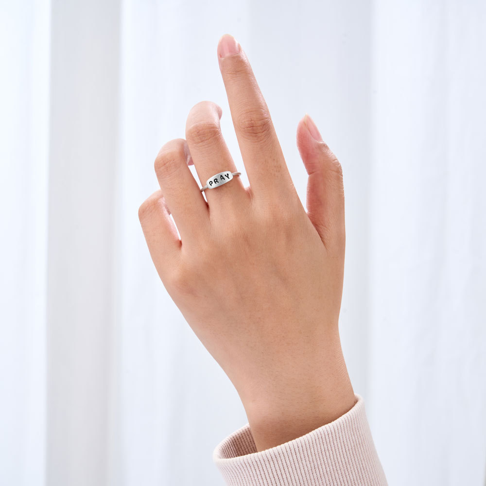 Pray Christian 925 Sterling Silver Ring
