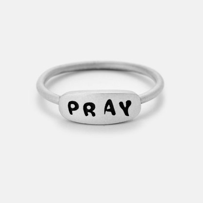 Pray Christian 925 Sterling Silver Ring