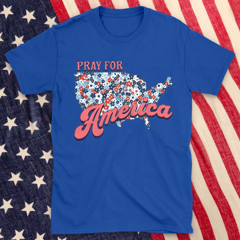 Pray For America Christian Washed T-Shirt