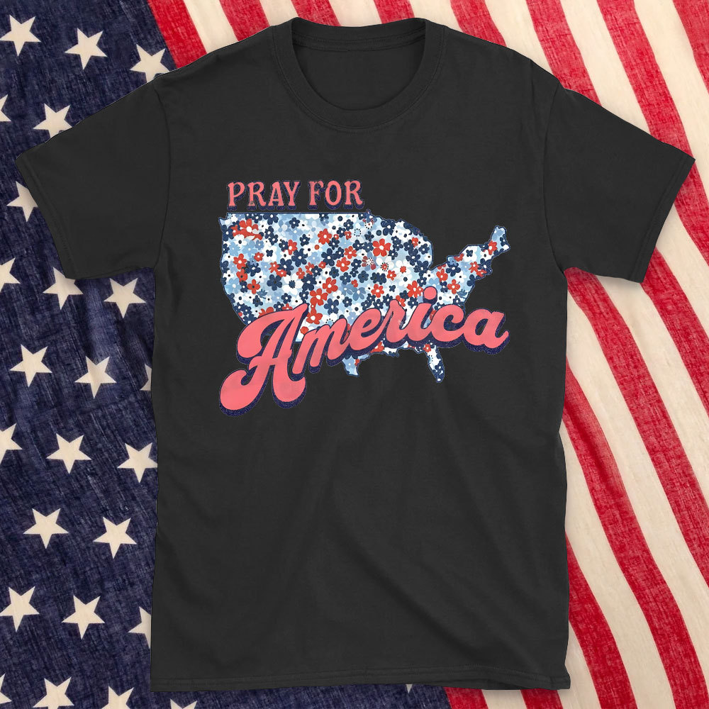 Pray For America Christian Washed T-Shirt